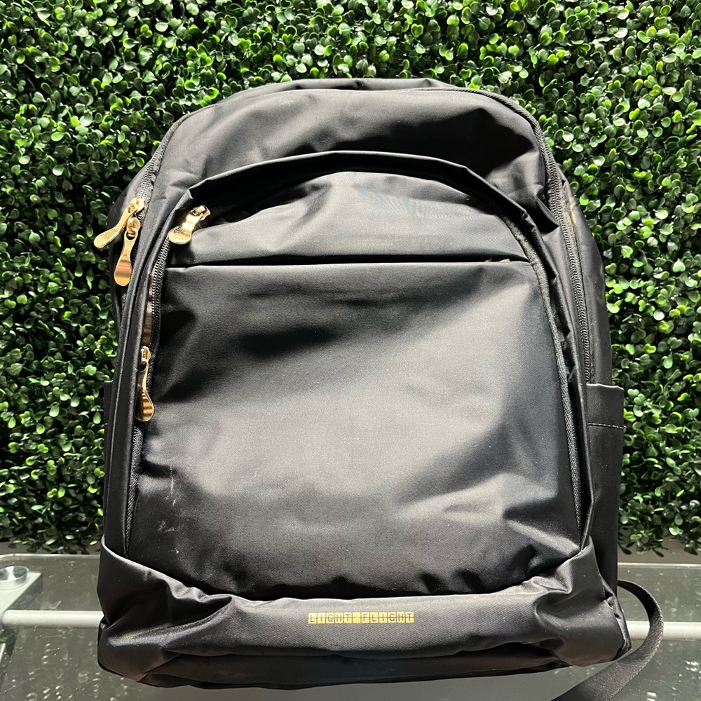 Light Flight Black Backpack with Gold Accents